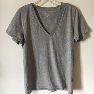J Crew Gray Cotten V neck